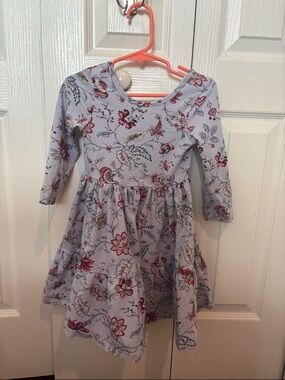 Janie and Jack Lavender Floral Long-Sleeve Twirl Dress
